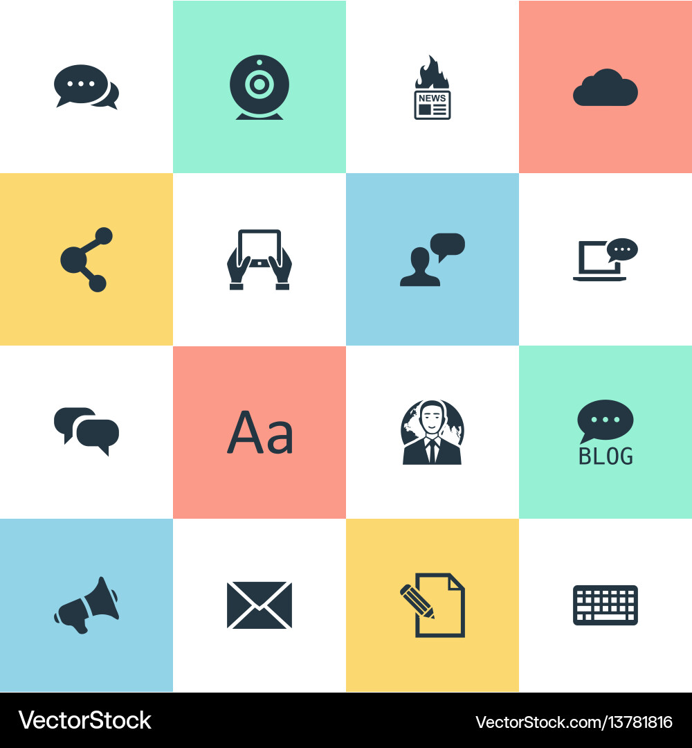 Set of simple user icons vector image