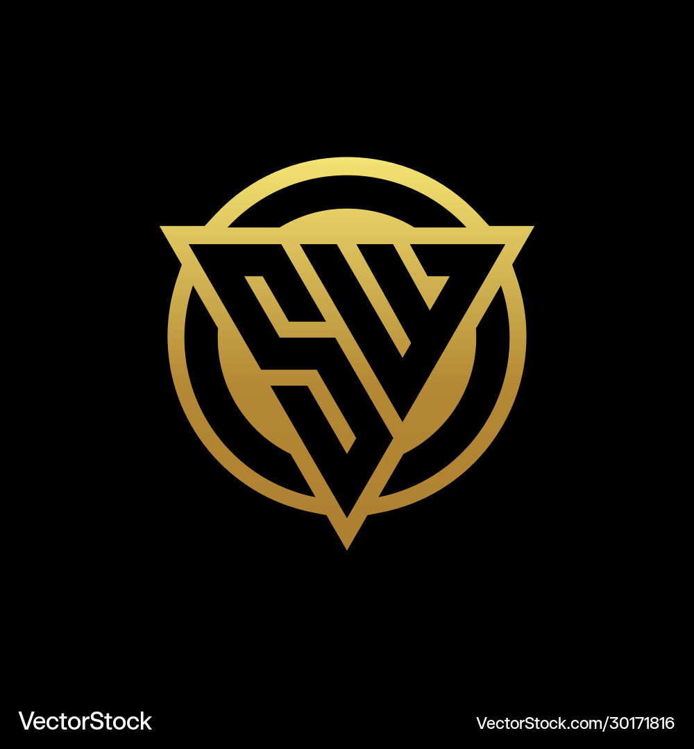 Sw logo monogram with triangle shape and circle Sw logo monogram with triangle shape and circle Vector Image