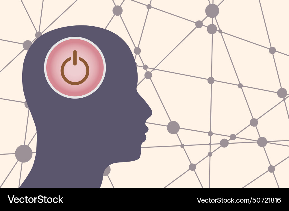 Switch button to turn on brain activity active Switch button to turn on brain activity active vector image