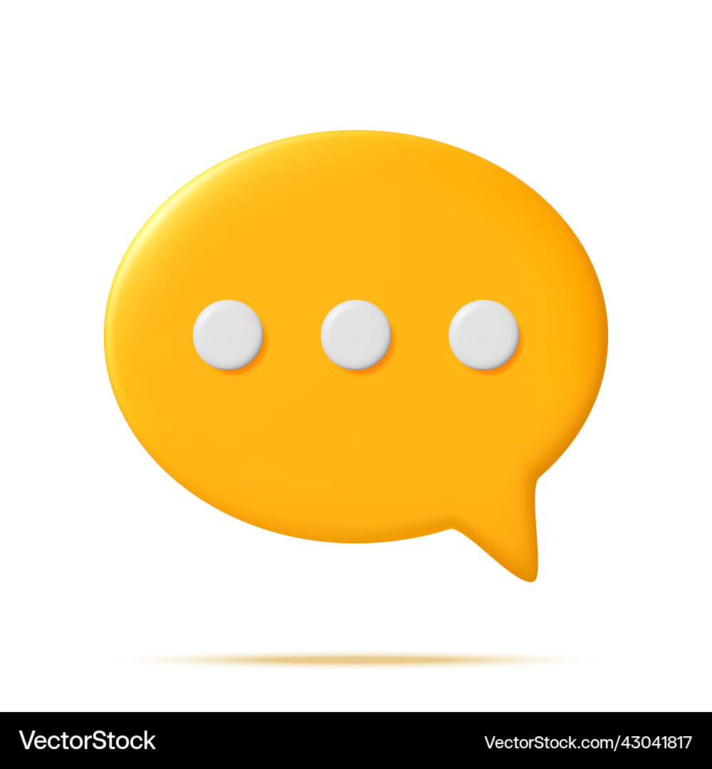 3d chat bubble with dots isolated 3d chat bubble with dots isolated vector image