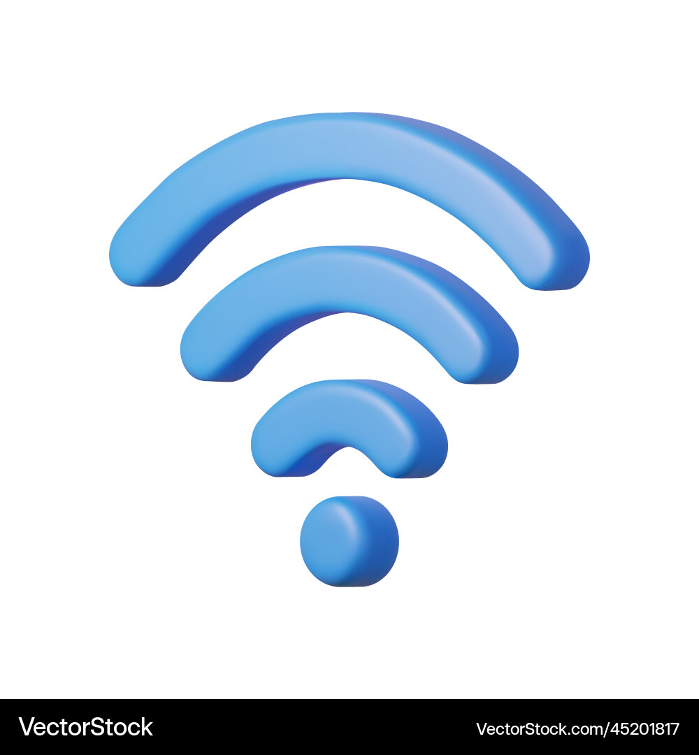 3d wifi signal connection and network symbol 3d wifi signal connection and network symbol vector image