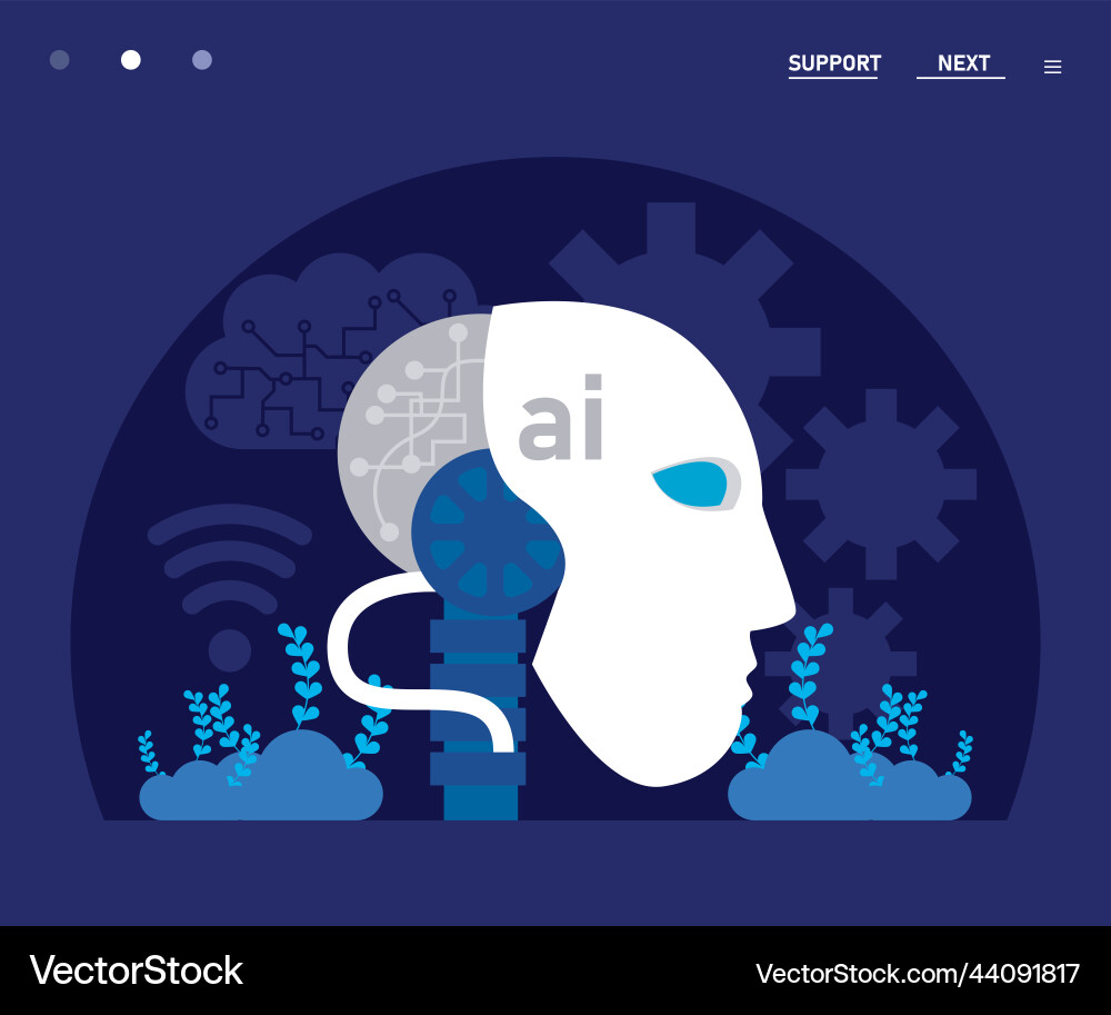 Artificial intelligence robot profile Vector Image