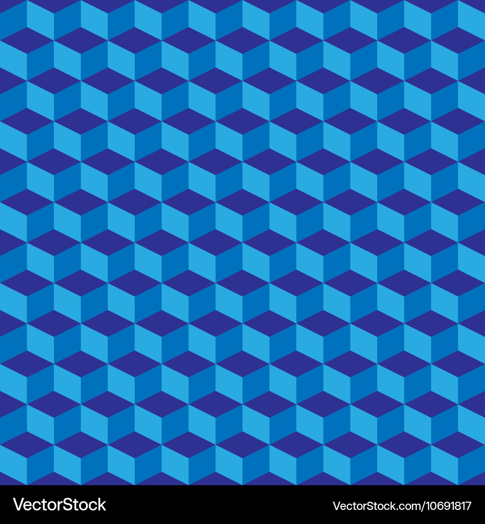 Blue geometric seamless cubes pattern background Vector Image