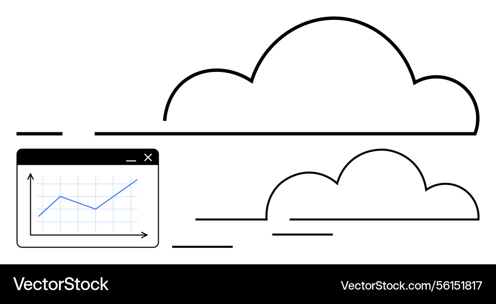 Cloud computing and analytics concept with line Cloud computing and analytics concept with line vector image