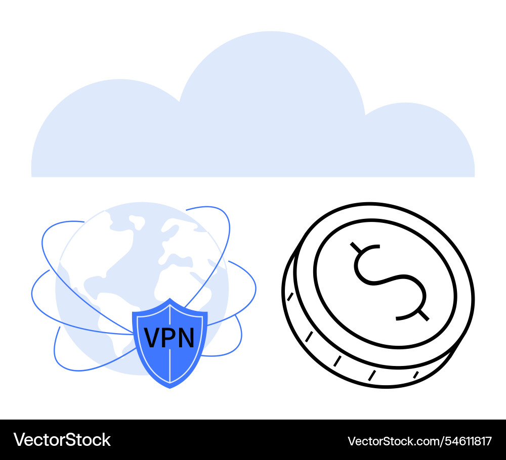 Cloud computing with vpn shield global Cloud computing with vpn shield global vector image
