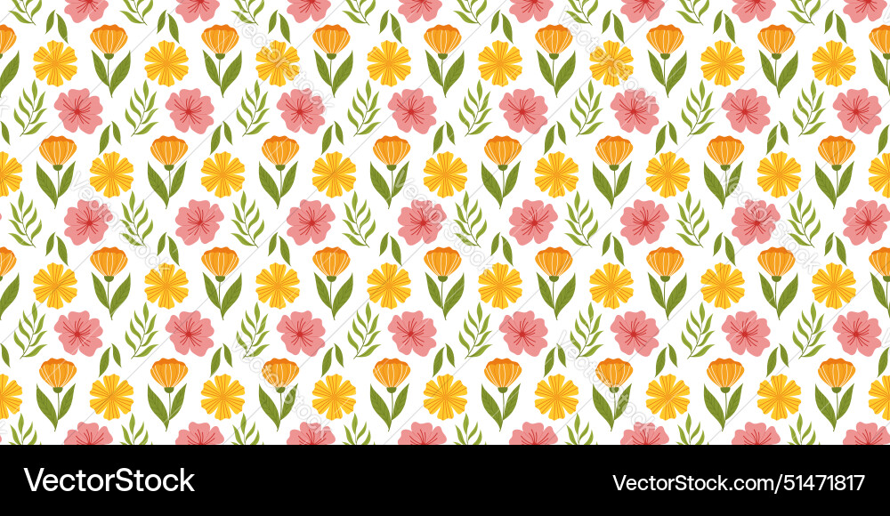 Continuous pattern featuring floral elements Vector Image