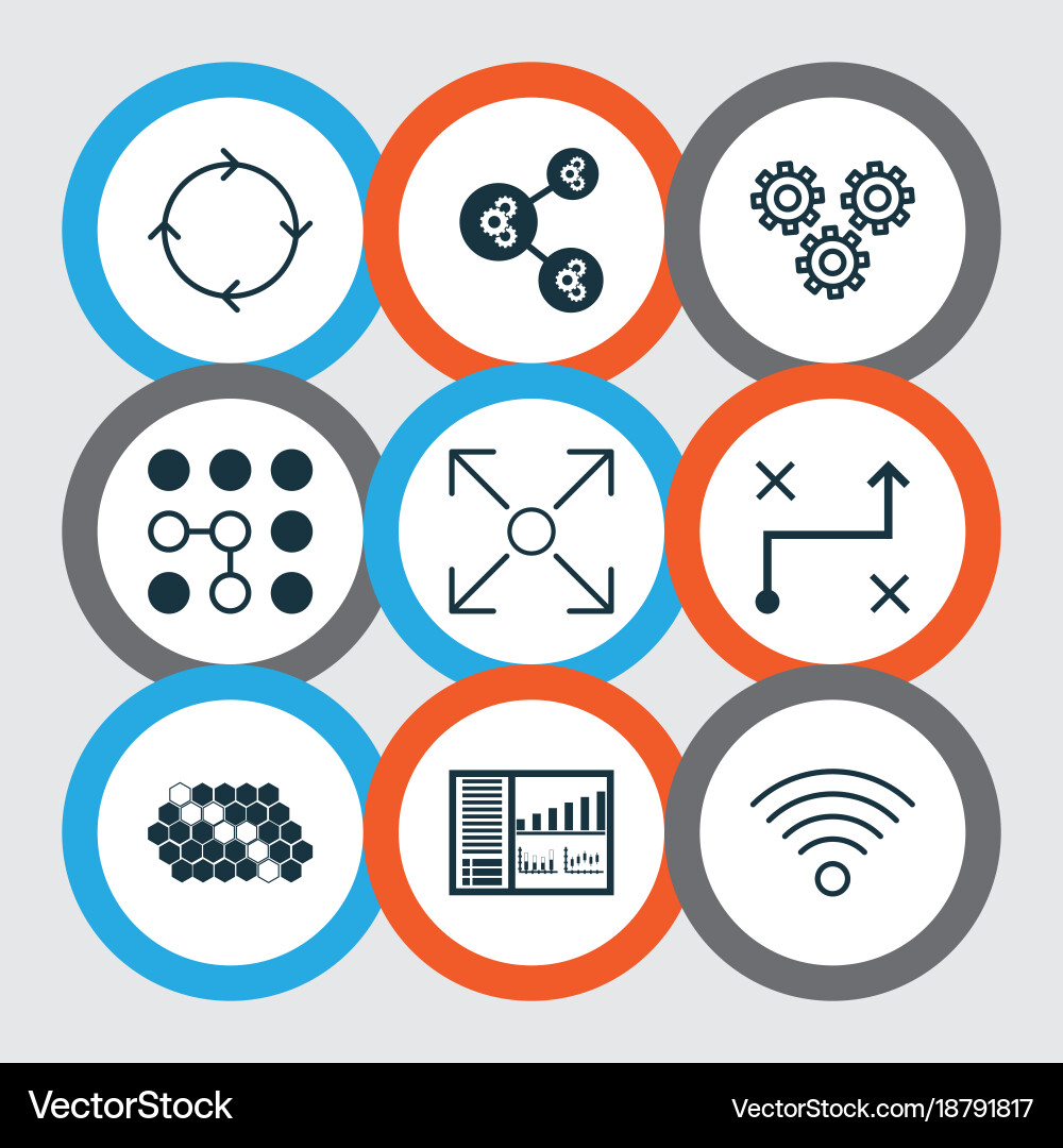 Learning icons set with solution hive pattern Vector Image