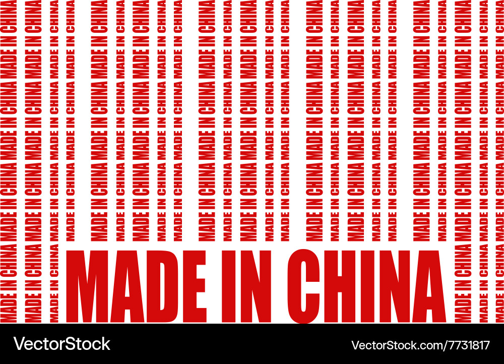 Made in china text and bar code from same words vector image