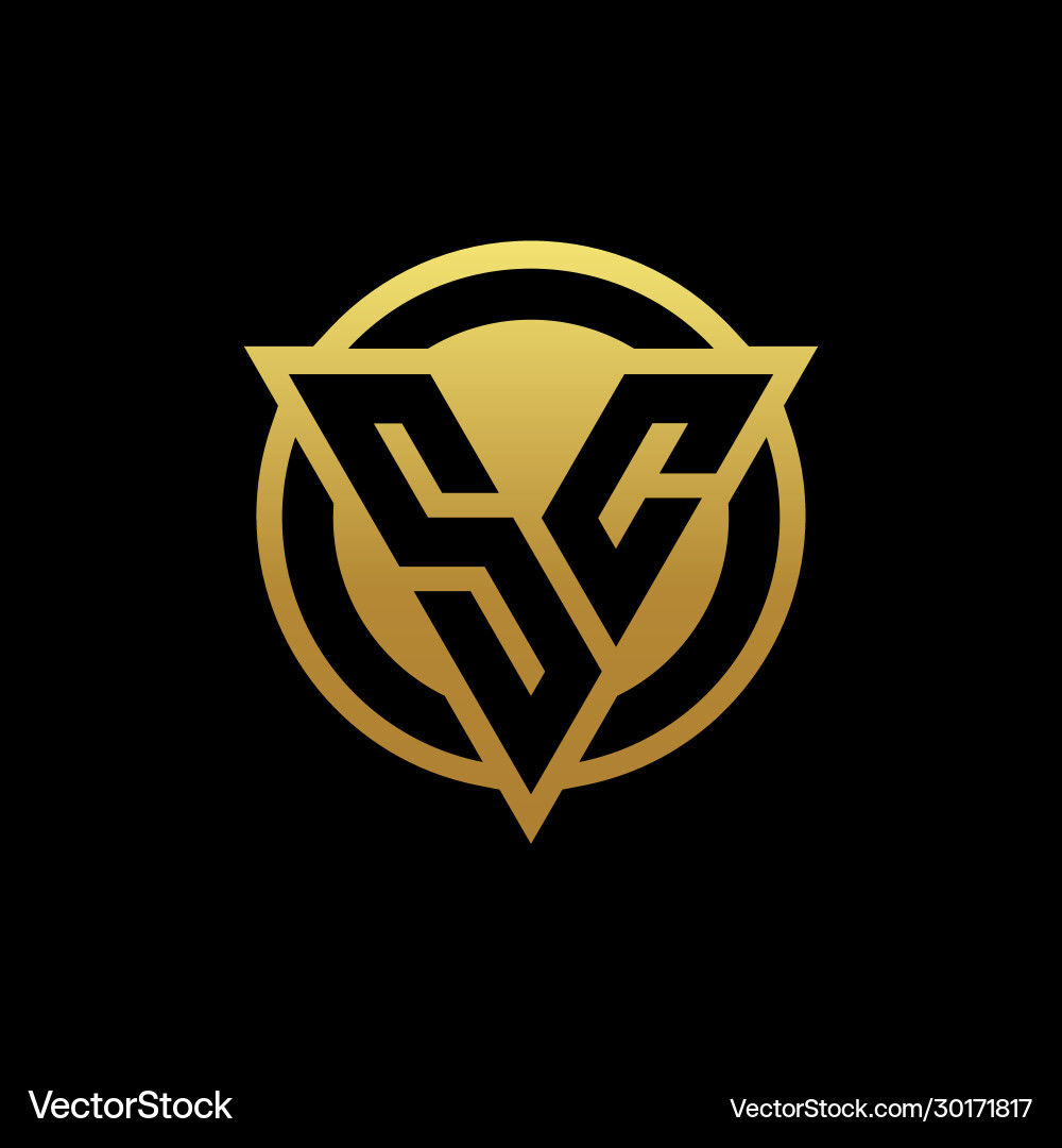SC Initial Logo - Triangle Circle Monogram vector image