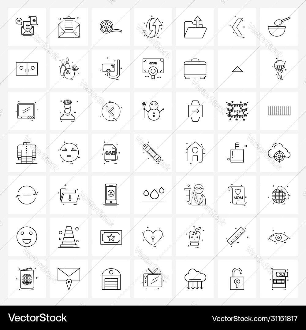 Set 49 ui icons and symbols for folder archive Vector Image