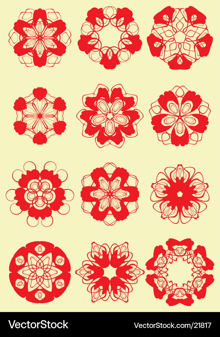 Set flowers vector image