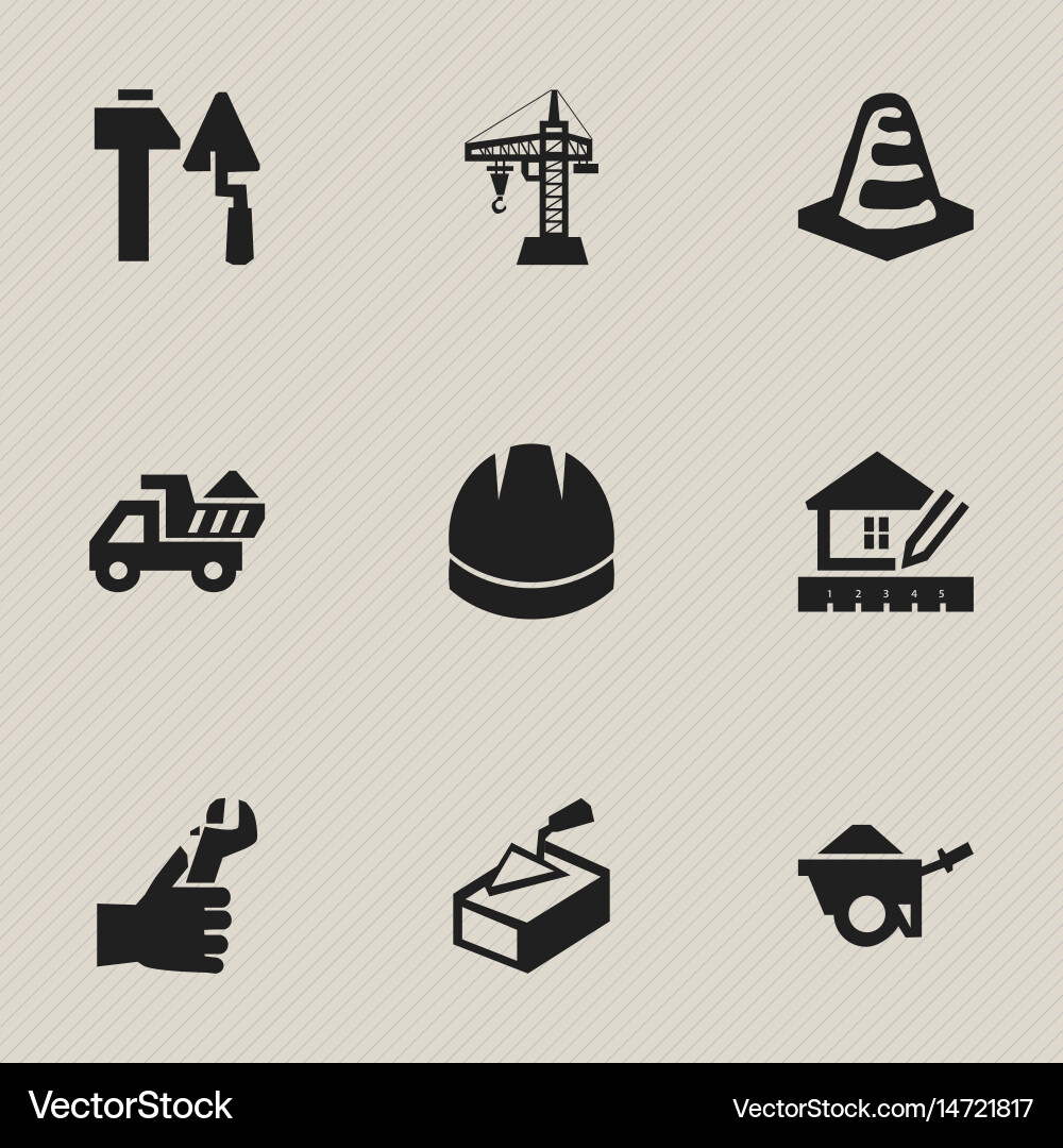 Set of 9 editable structure icons includes vector image