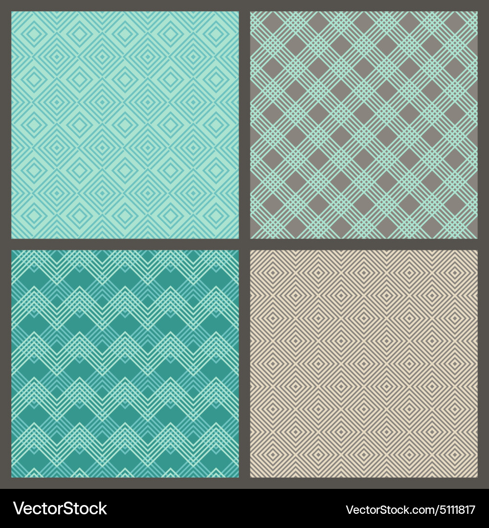 Set of seamless geometric patterns vector image