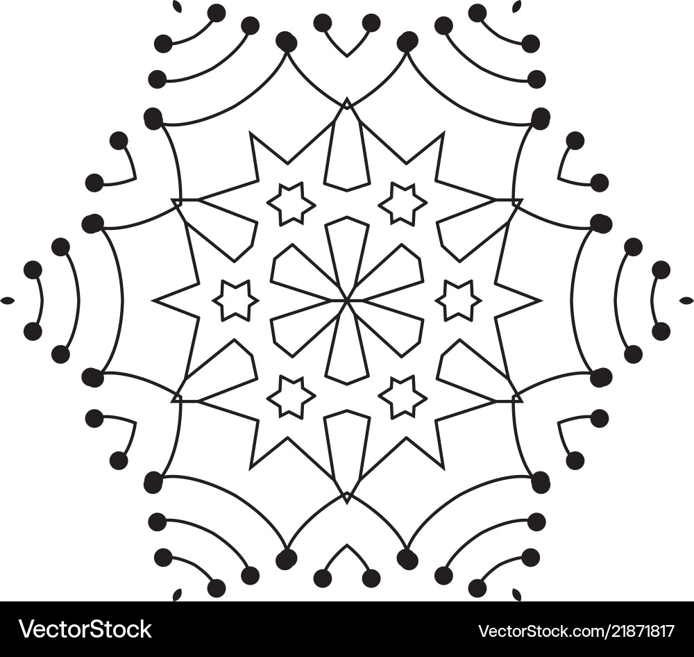 Snowflake thin line icon isolated Snowflake thin line icon isolated vector image