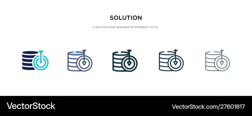 Solution icon in different style two colored Vector Image