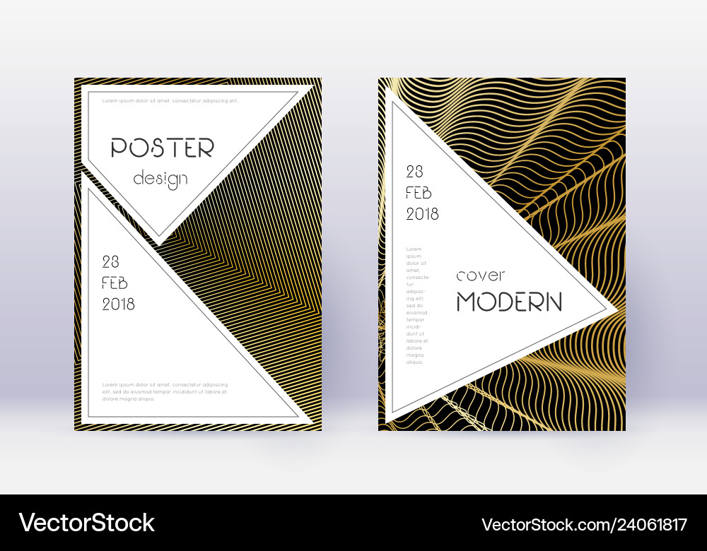 Stilvolle Cover Design Vorlage gesetzt gold abstrakt l Stilvolle Cover Design Vorlage gesetzt gold abstrakt l vektorbild