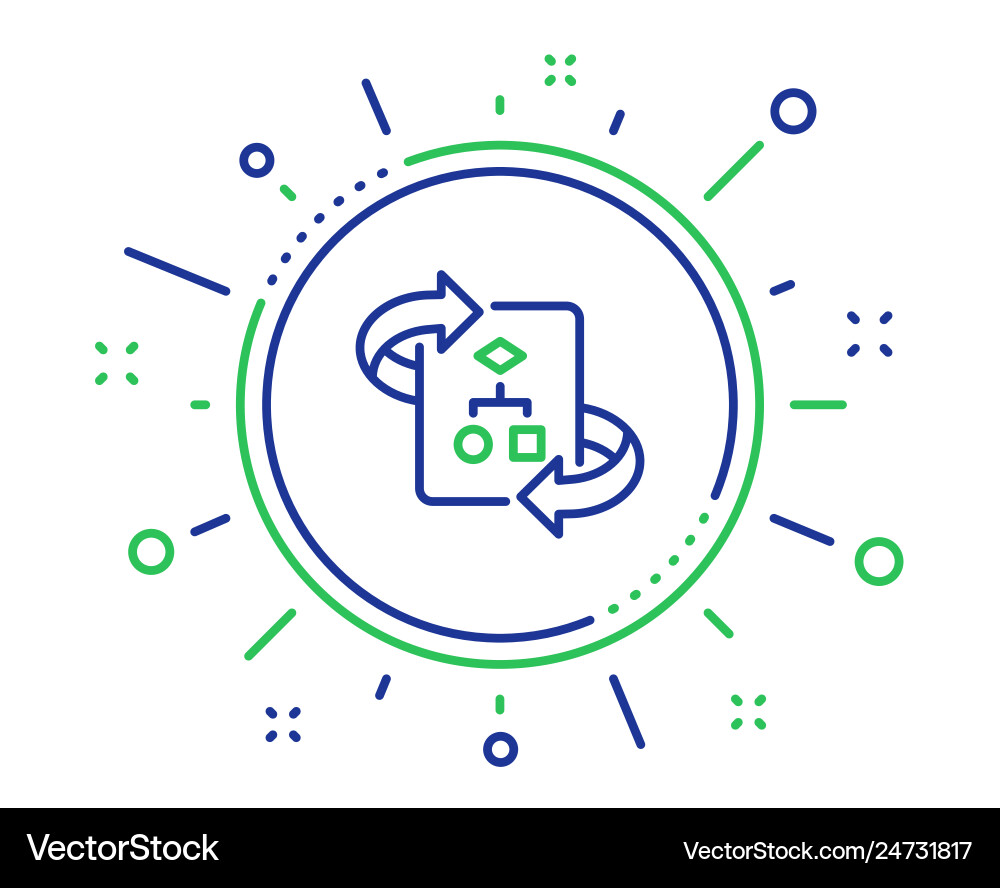 Technical algorithm line icon project vector image