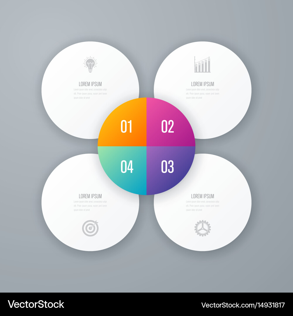 Template for cycle diagram graph presentation vector image