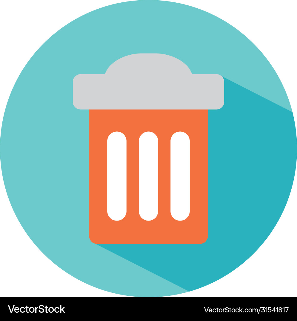 Trash can icon block style vector image