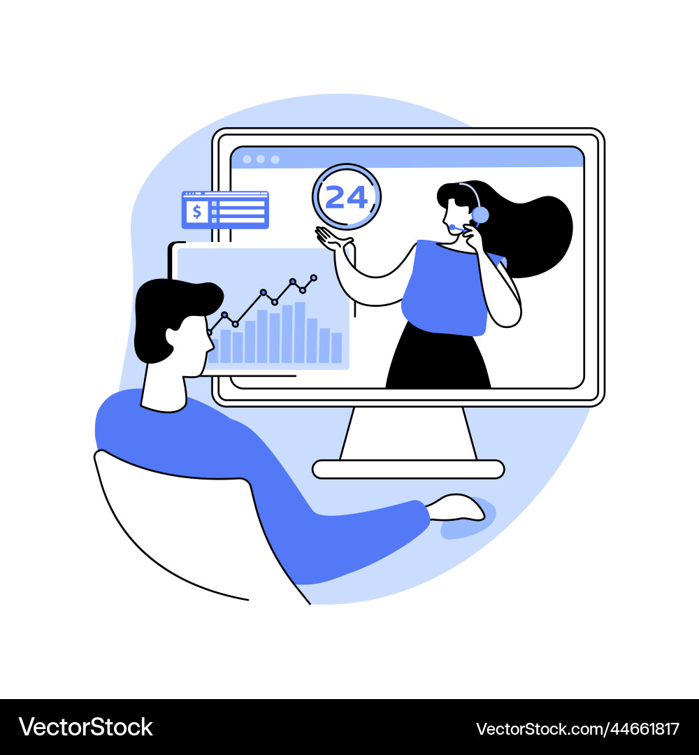 Virtual assistant isolated cartoon Royalty Free Vector Image