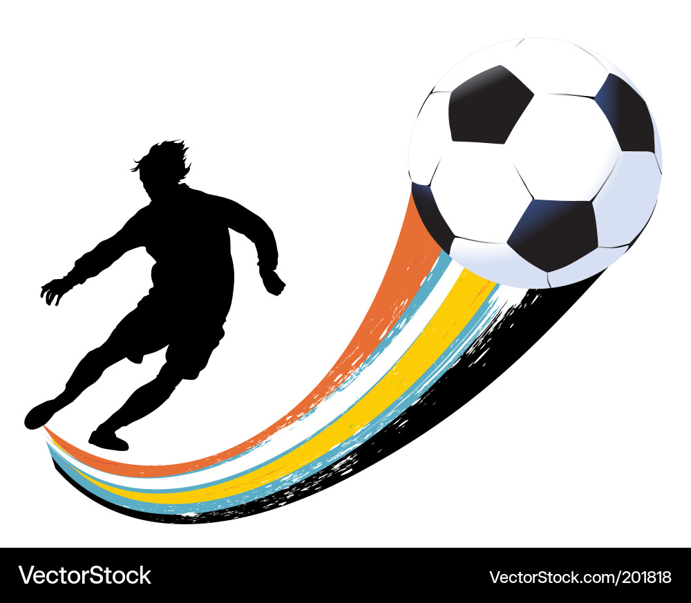 Dynamic Soccer Player with Ball Vector Image