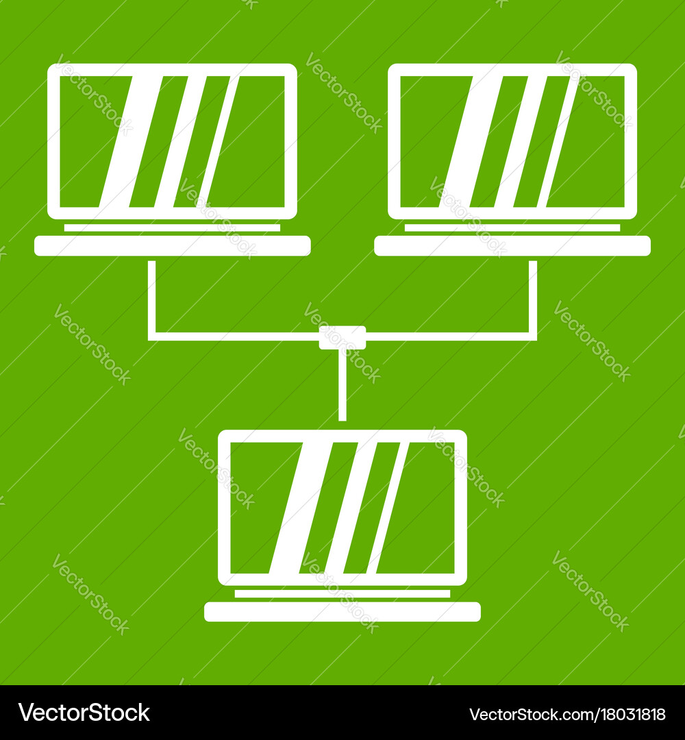 Exchange of data between computers icon green vector image