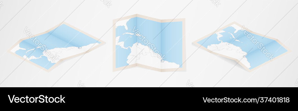 Folded map grenada in three different versions vector image