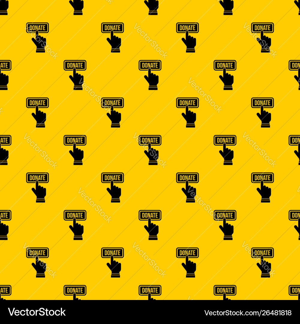 Hand presses button to donate pattern Hand presses button to donate pattern vector image