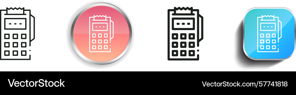 Pos terminal icon thin linear regular and button Vector Image