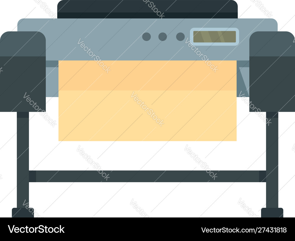 Printer plotter icon flat style Printer plotter icon flat style vector image