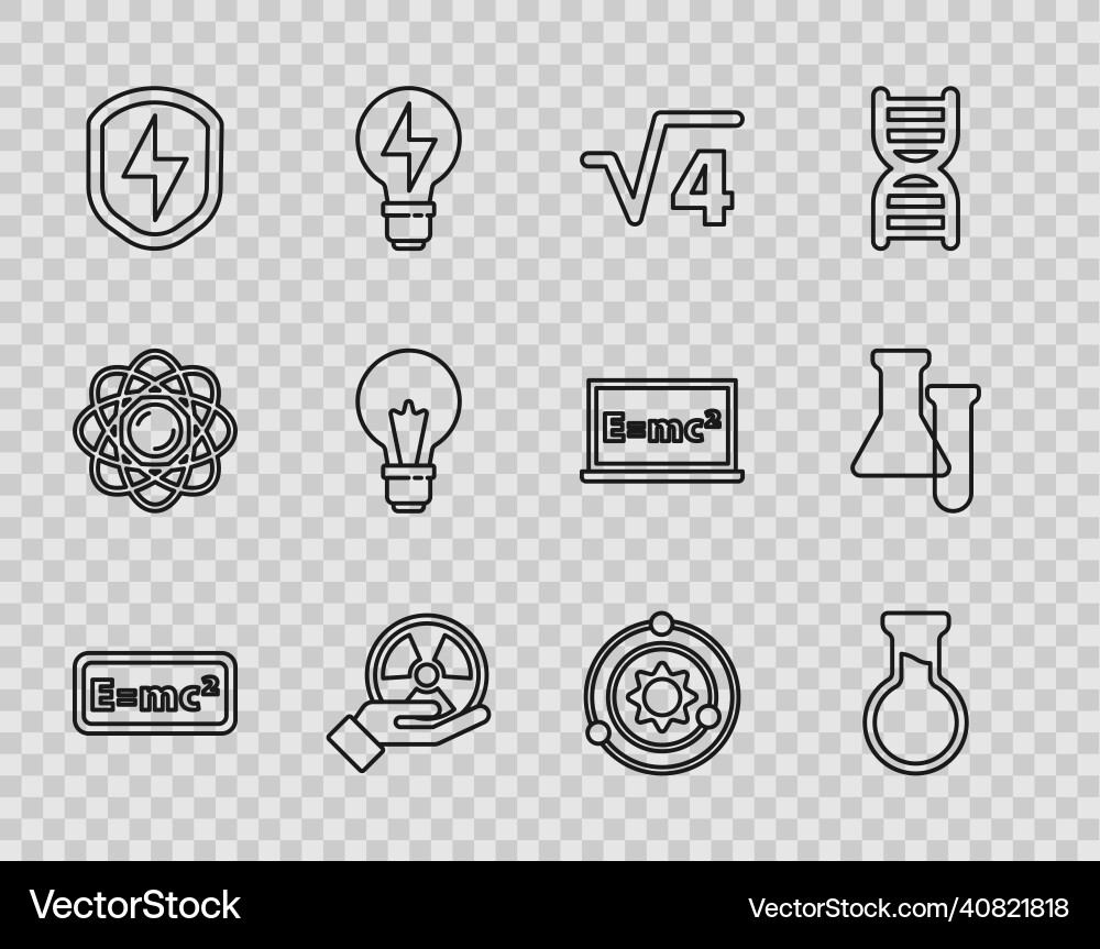 Set line equation solution test tube and flask Set line equation solution test tube and flask vector image