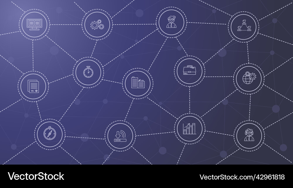 Set of icons on it plexus Set of icons on it plexus vector image