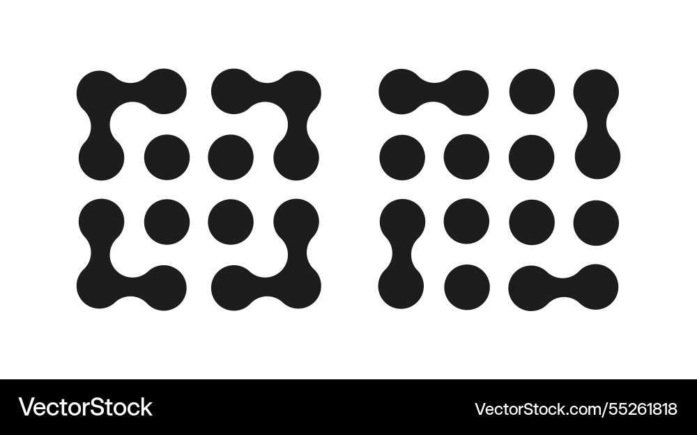 Set of metaball logotype dots connected icon Set of metaball logotype dots connected icon vector image
