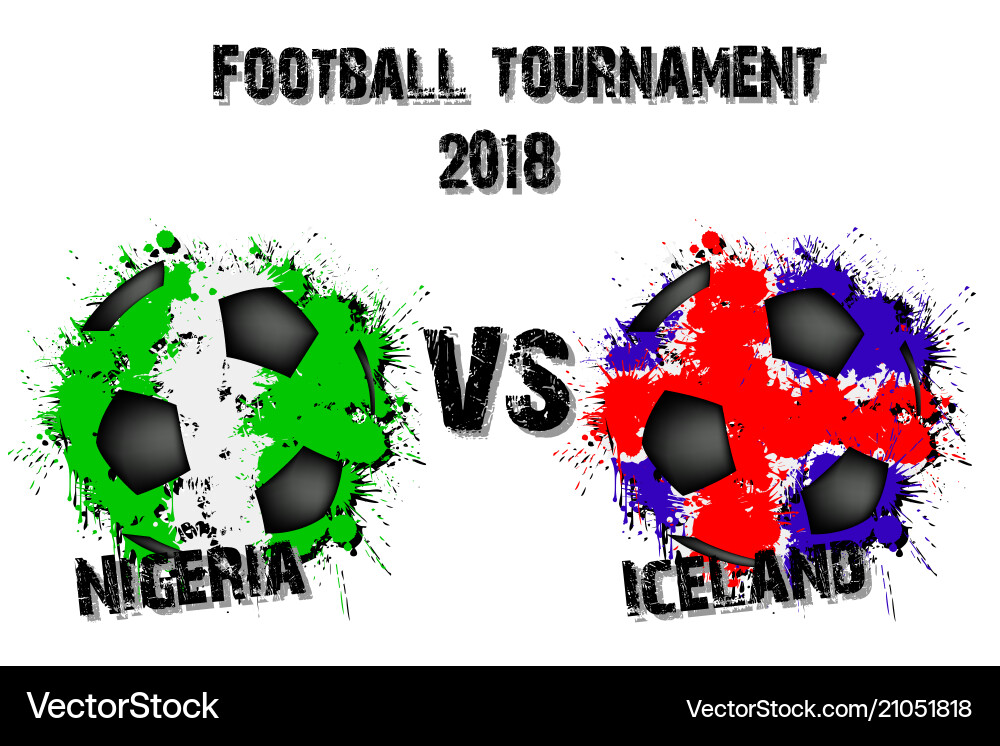 Soccer game nigeria vs iceland Soccer game nigeria vs iceland vector image
