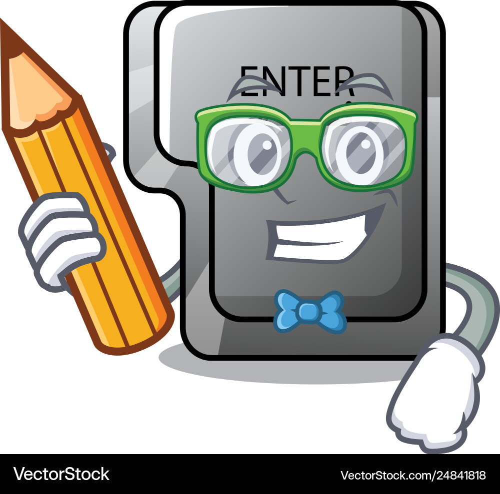 Student button enter on a keyboard character Vector Image