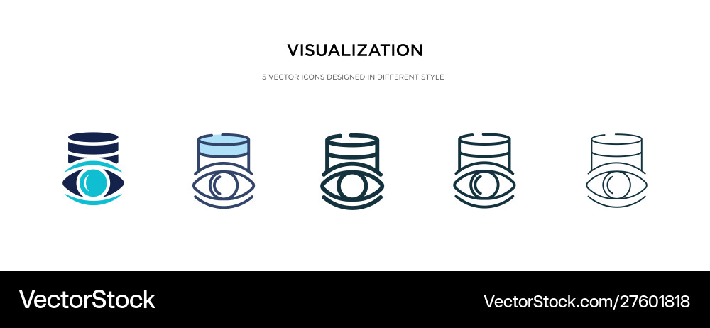 Visualization icon in different style two vector image