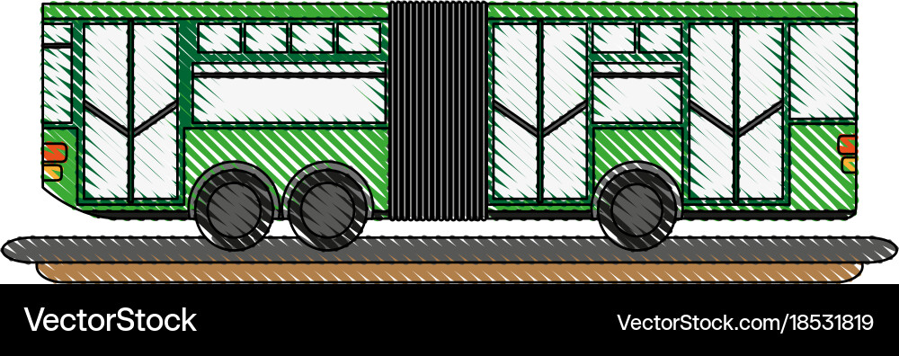 Articulated bus vehicle Vector Image