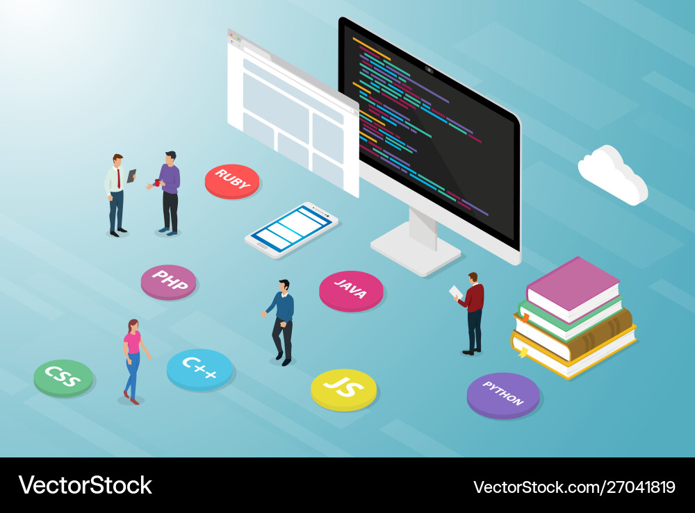 Computerprogrammierungsskript mit verschiedenen Computerprogrammierungsskript mit verschiedenen vektorbild