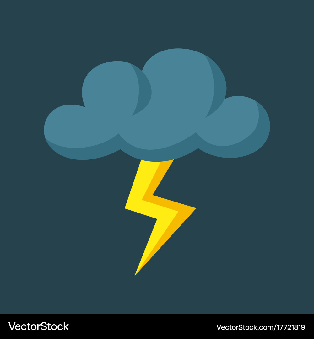Dark cloud and yellow lightning – Royalty-Free Vector | VectorStock