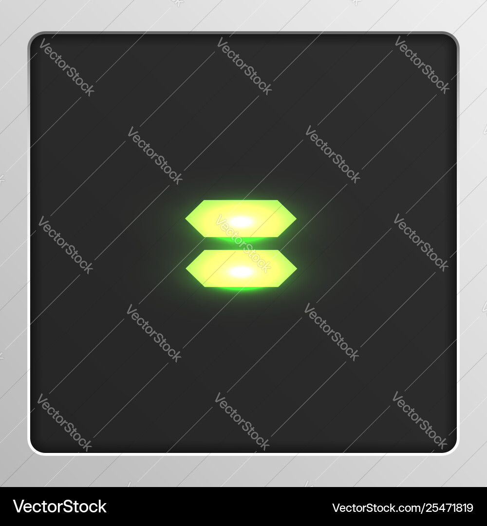 Digital character set typeface on a screen vector image