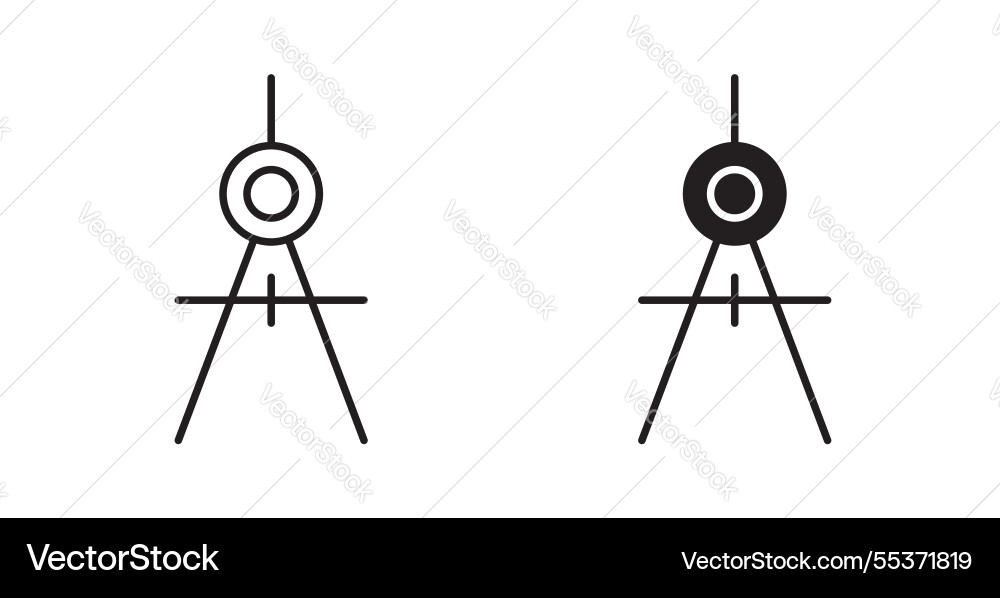 Drafting compass icon set in thin line for web Drafting compass icon set in thin line for web vector image