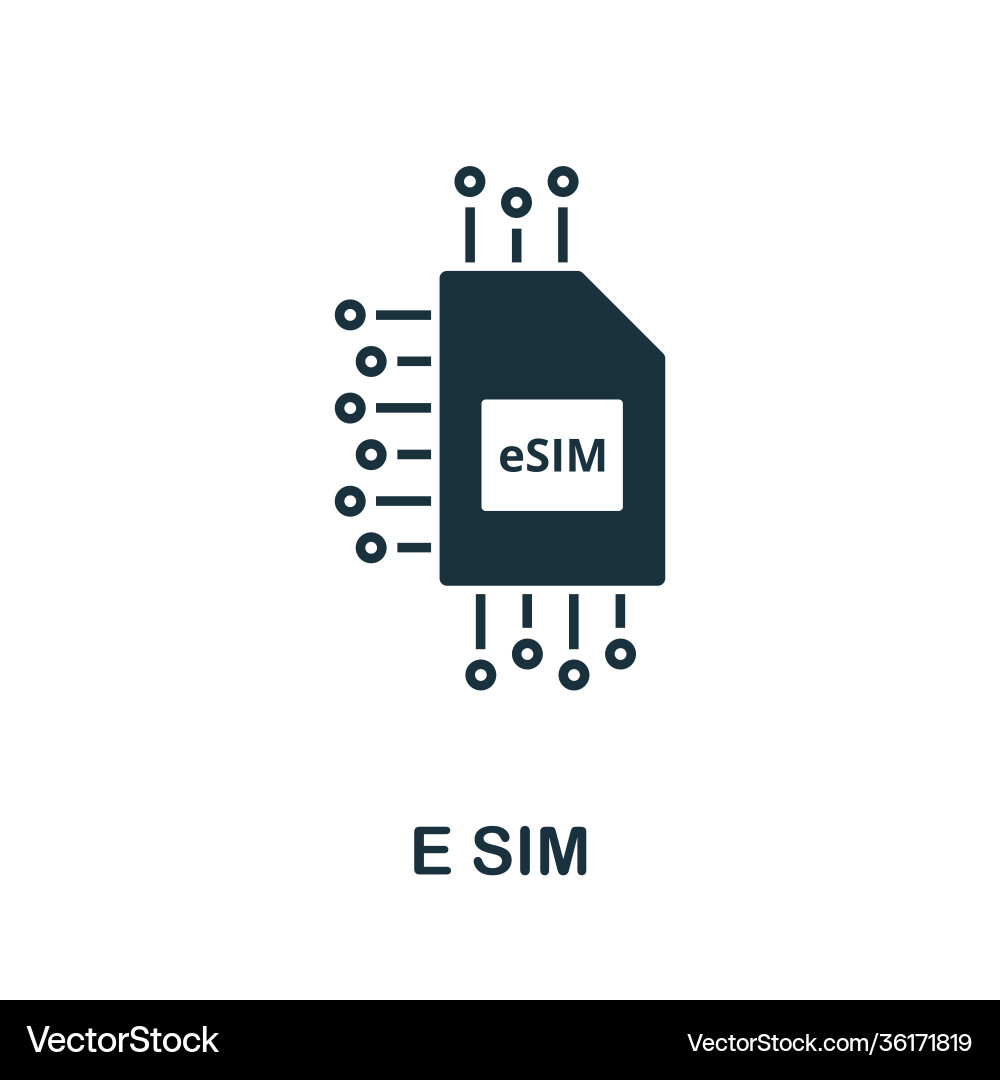 E sim icon simple element from technology E sim icon simple element from technology vector image