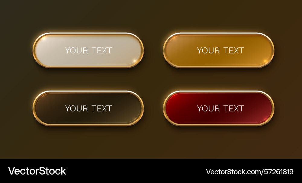 Golden frame label set color event bar button Golden frame label set color event bar button vector image