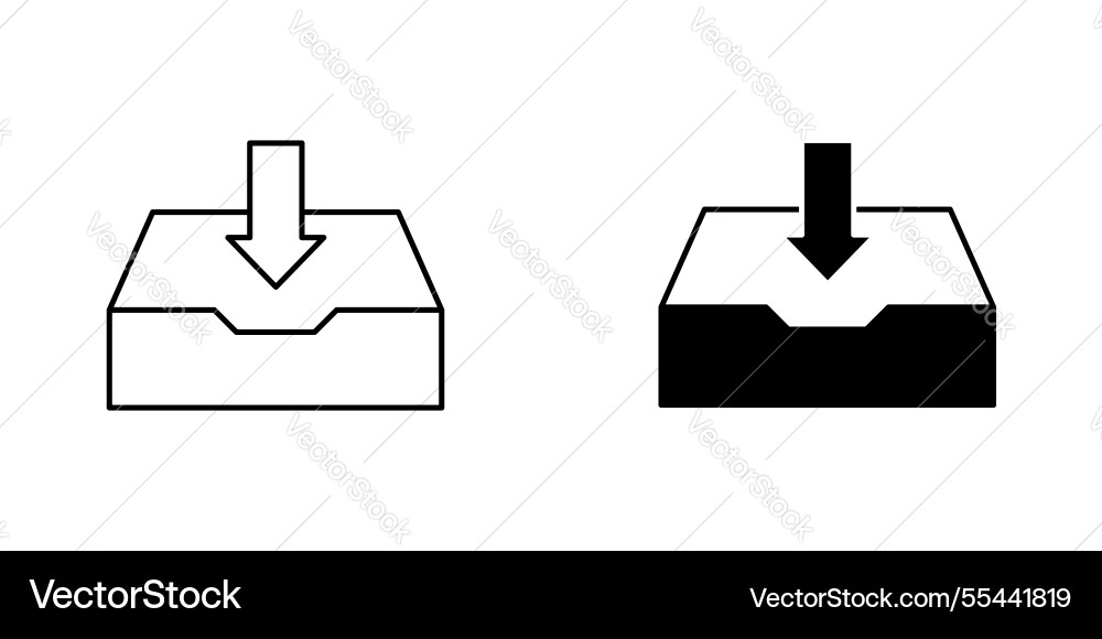 Inbox icon symbol collection on white background Inbox icon symbol collection on white background Vector Image