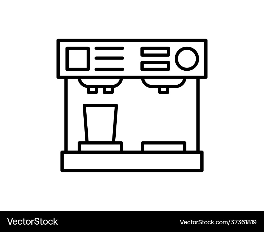 Kaffeemachine Linie Ikone Getränke Vektorbild