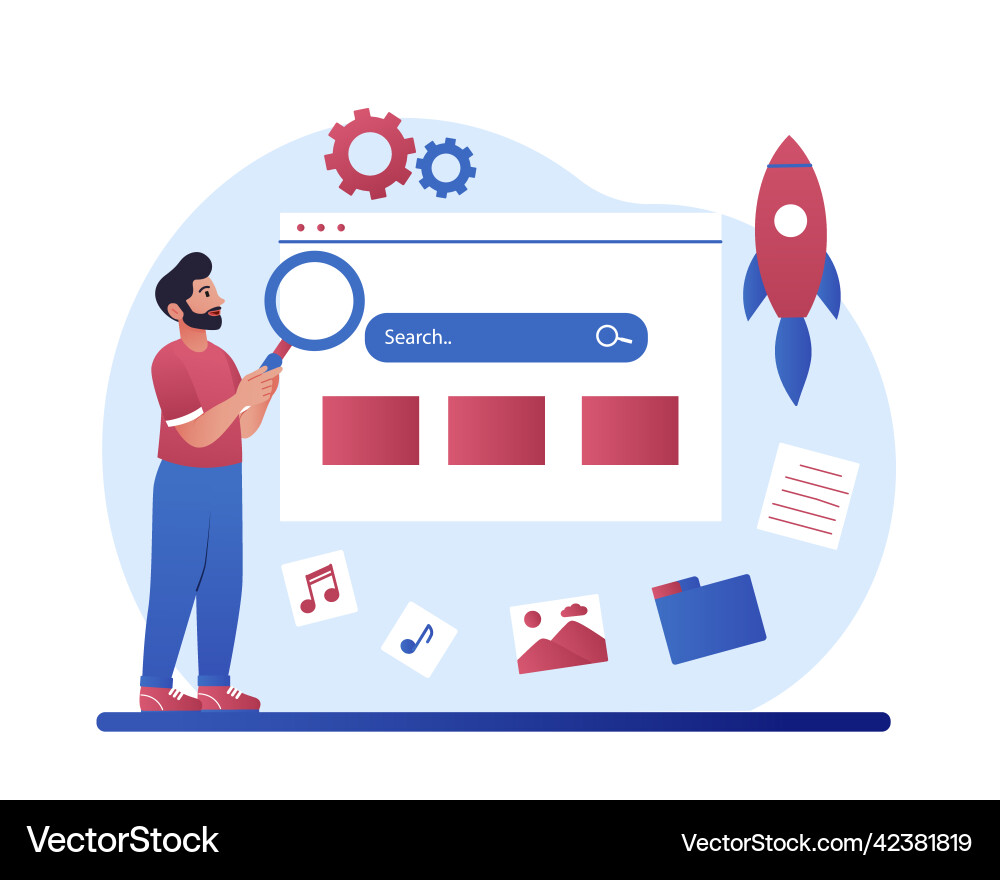 Man searching information Man searching information vector image
