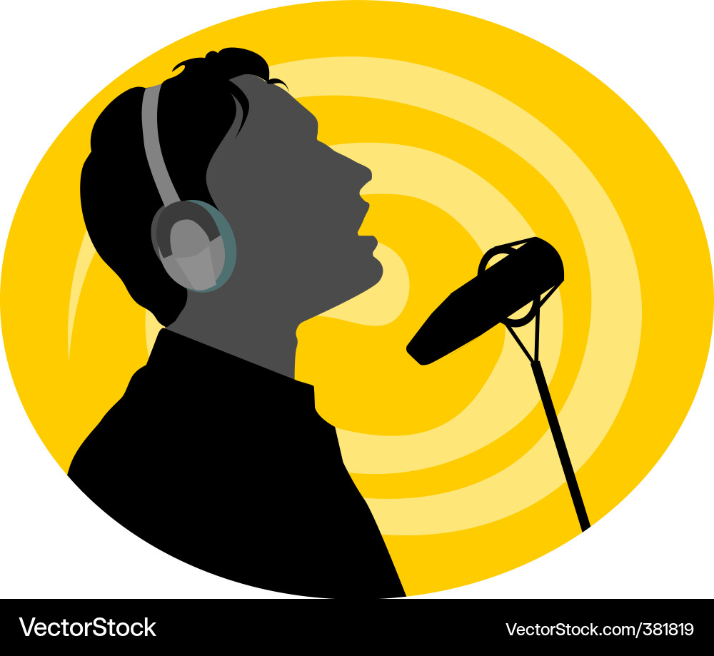 Man with Microphone - Music Performance vector image