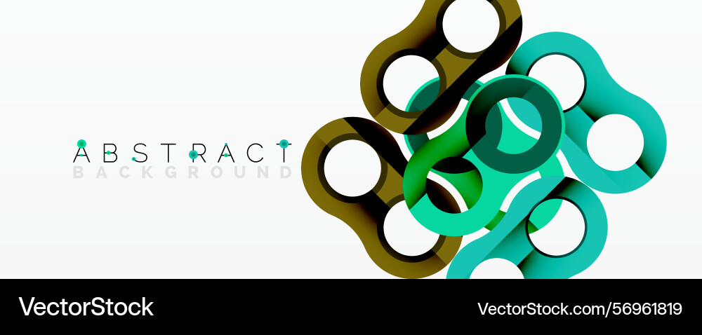 Modern abstract design features colorful linked Modern abstract design features colorful linked vector image