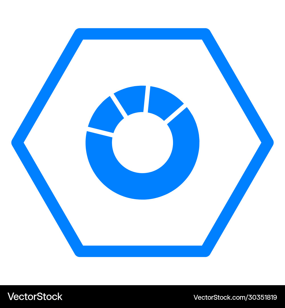 Pie chart and hexagon Vector Image