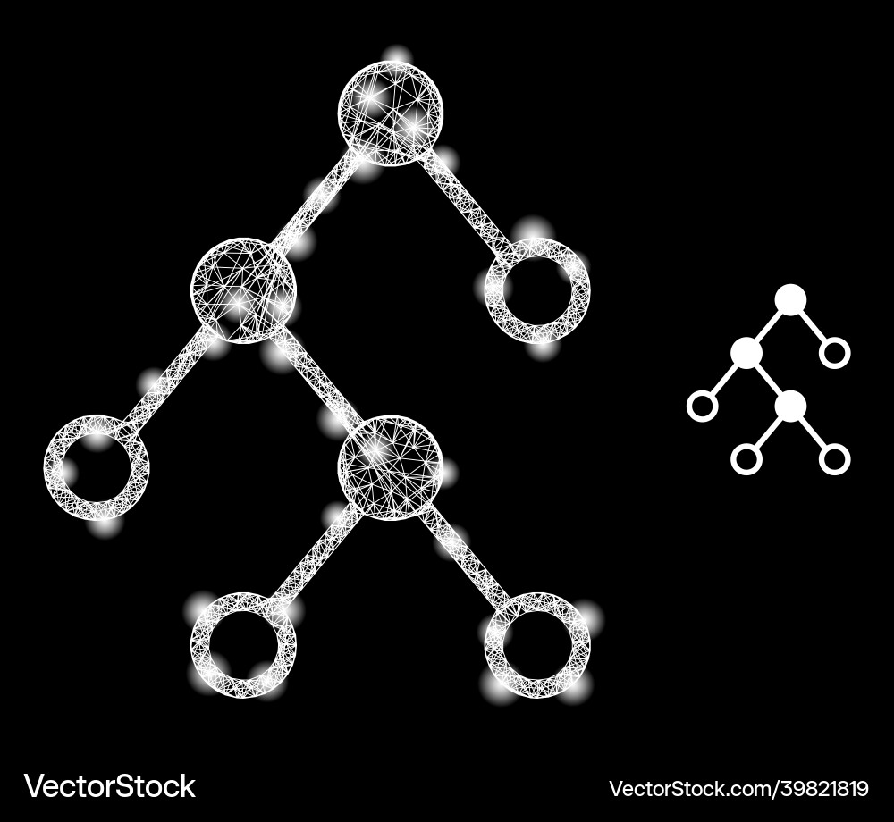 Polygonal network mesh binary chart nodes vector image